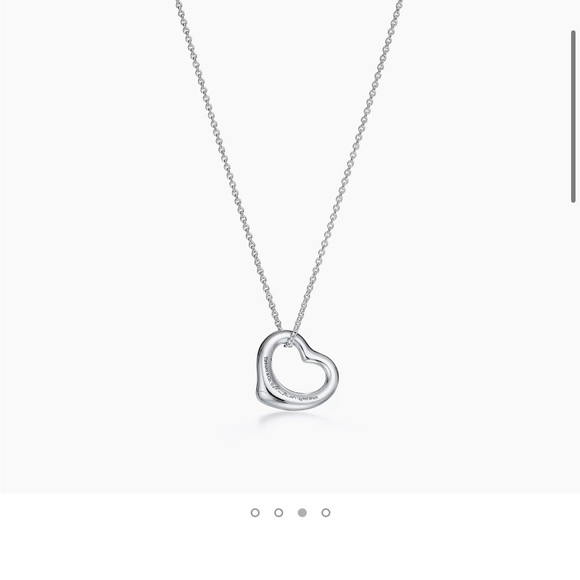 TIFFANY PERETTI HEART NECKLACE EARRINGS SET SILVER WITH PINK STONE MADE SPAIN - Picture 12 of 12